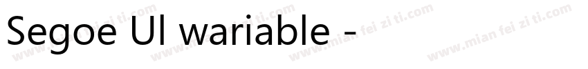 Segoe Ul wariable 字体转换